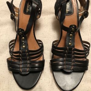Clark Womens Black Sandals